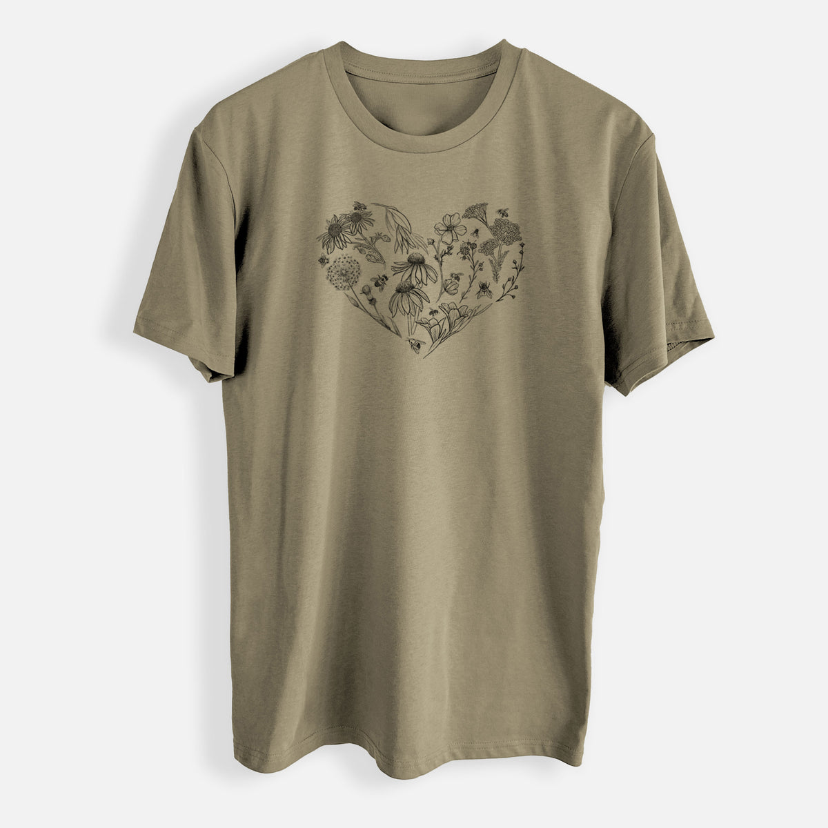 Heart Full of Blooms and Bees - Mens Everyday Staple Tee