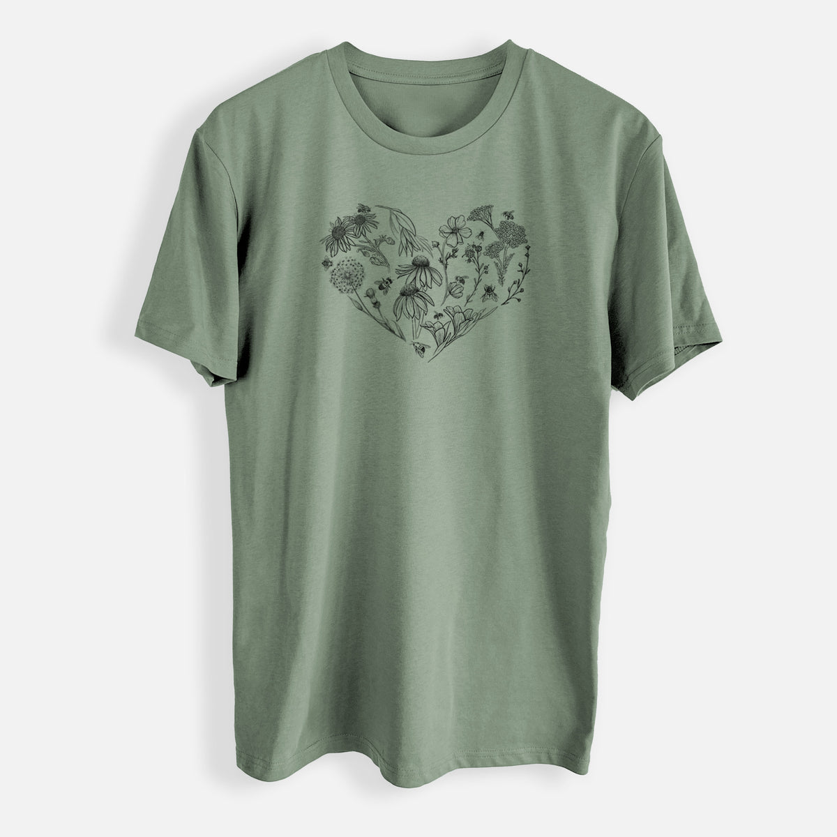 Heart Full of Blooms and Bees - Mens Everyday Staple Tee