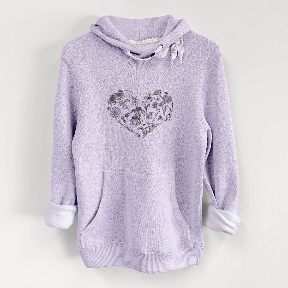 Heart Full of Blooms and Bees - Knit Hoodie