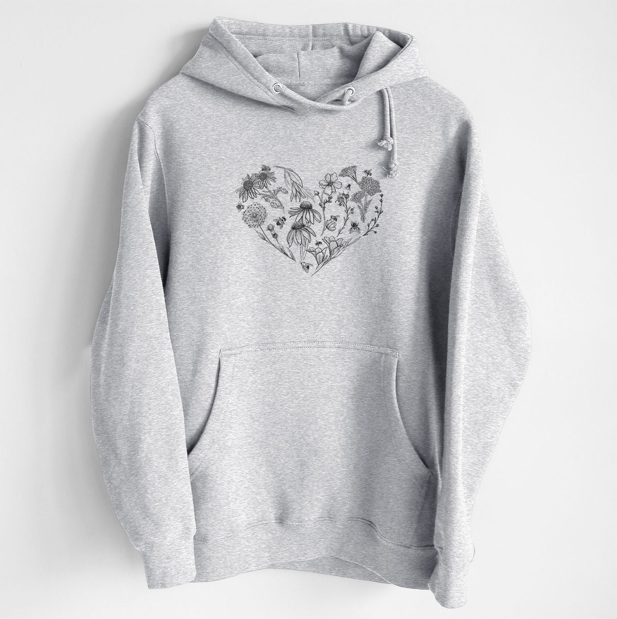 Heart Full of Blooms and Bees - Heavyweight Fleece Hoodie