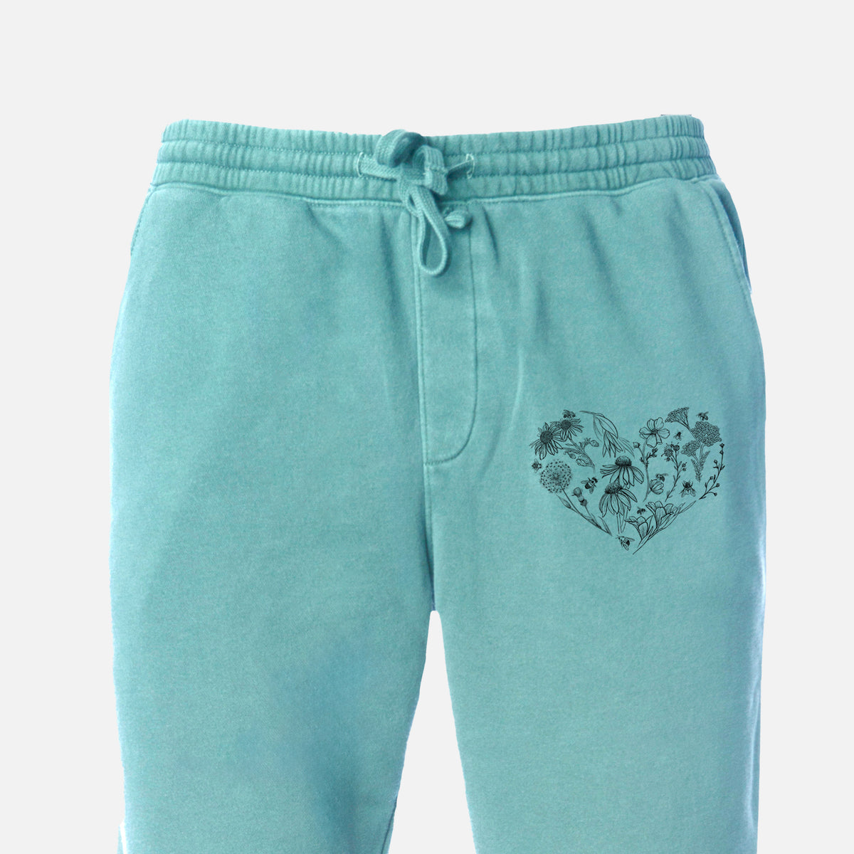 Heart Full of Blooms and Bees - Unisex Pigment Dyed Sweatpants