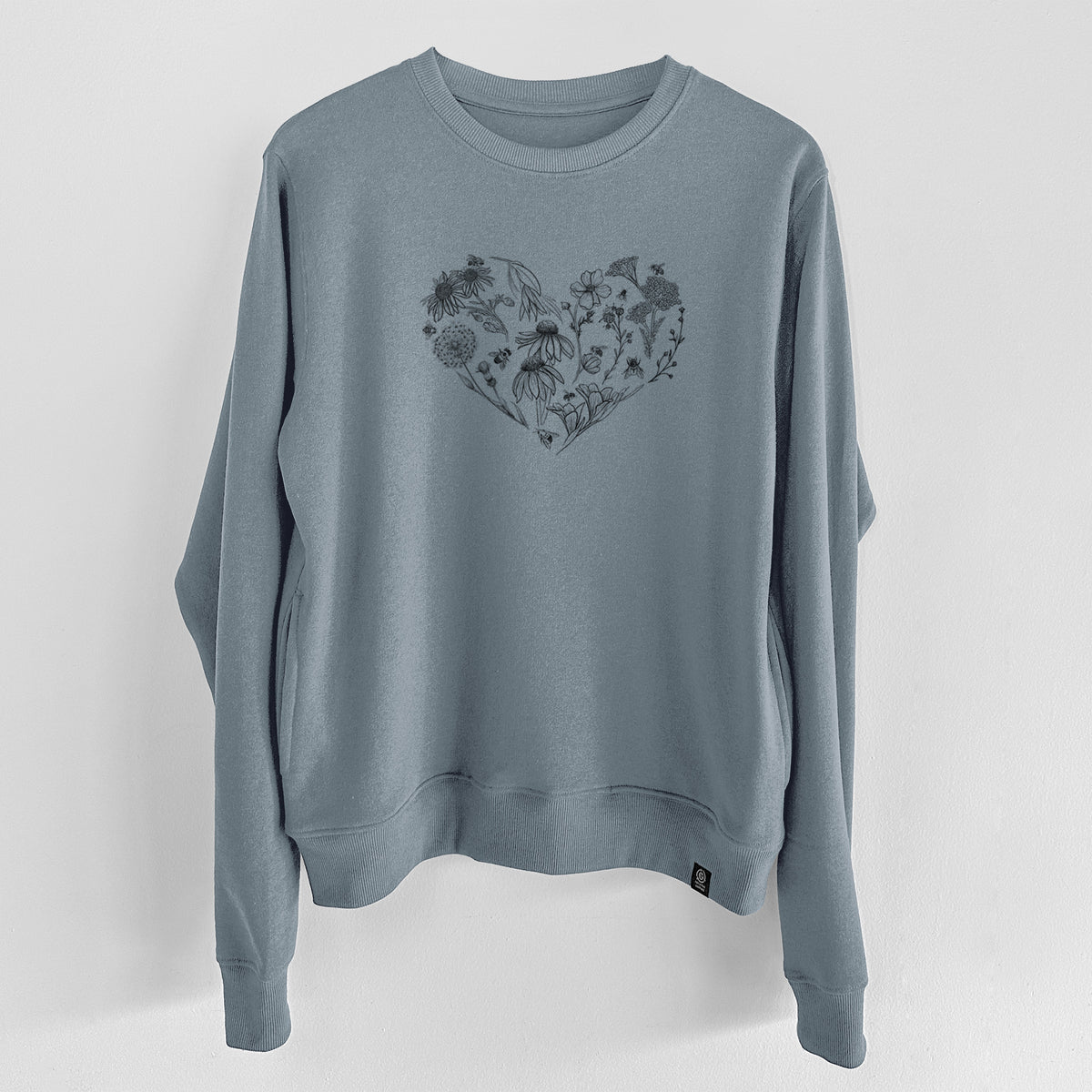 Heart Full of Blooms and Bees  - Unisex Reclaimed Crewneck Sweatshirt