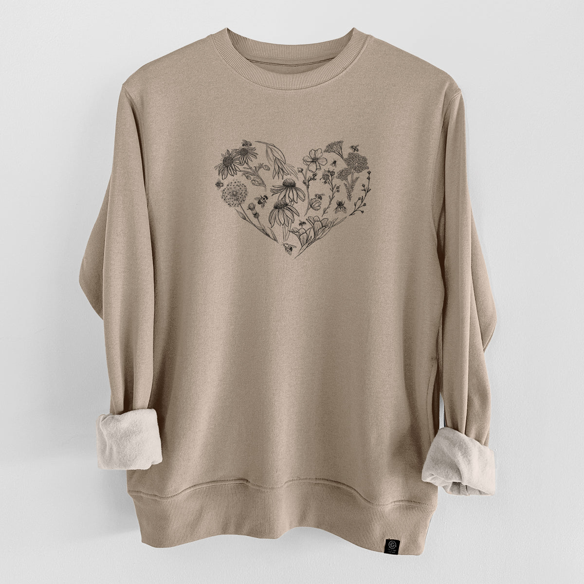 Heart Full of Blooms and Bees  - Unisex Reclaimed Crewneck Sweatshirt