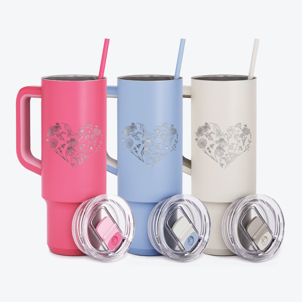 Heart Full of Blooms and Bees - 40oz Skinny Recharge Tumbler