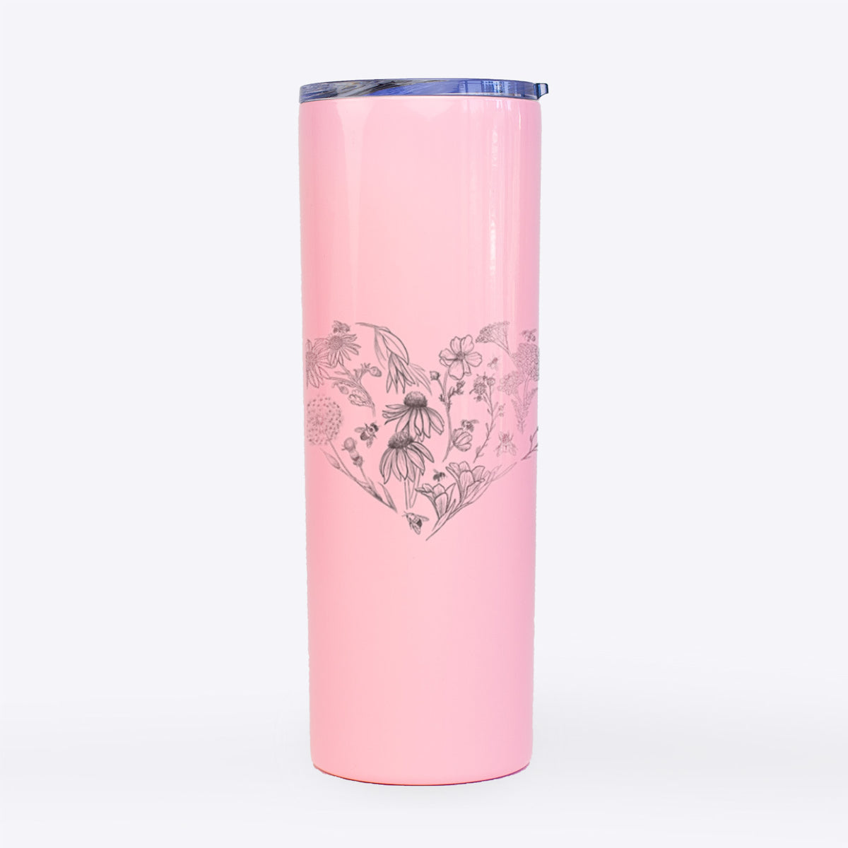 Heart Full of Blooms and Bees - 20oz Skinny Tumbler