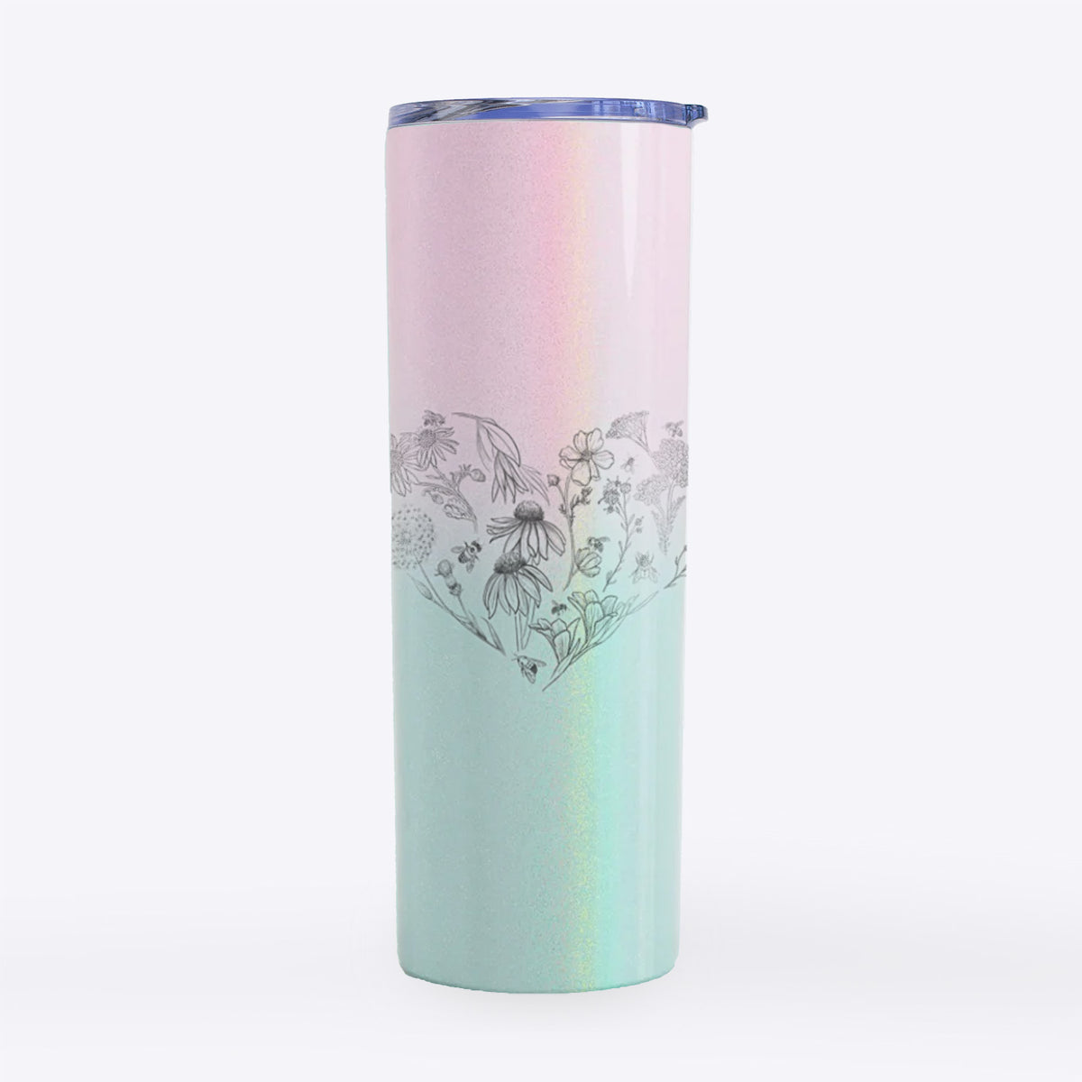 Heart Full of Blooms and Bees - 20oz Skinny Tumbler