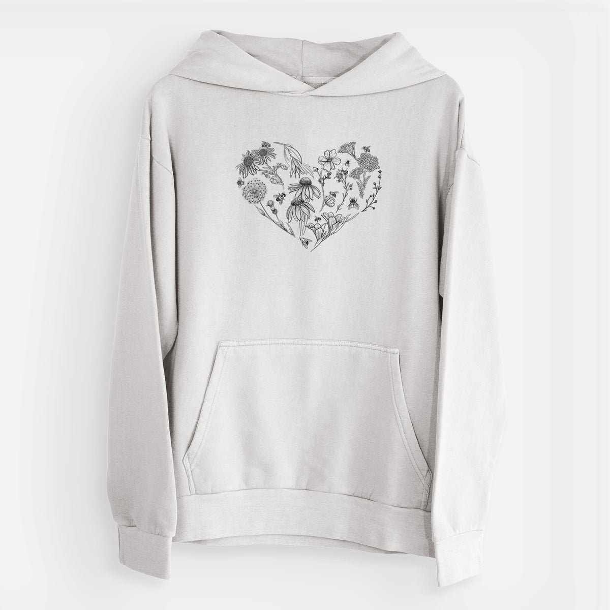 Heart Full of Blooms and Bees  - Urban Heavyweight Hoodie