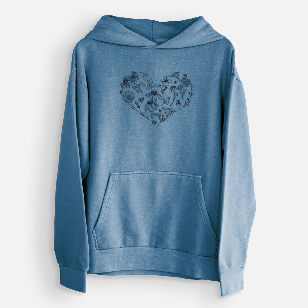 Heart Full of Blooms and Bees  - Urban Heavyweight Hoodie