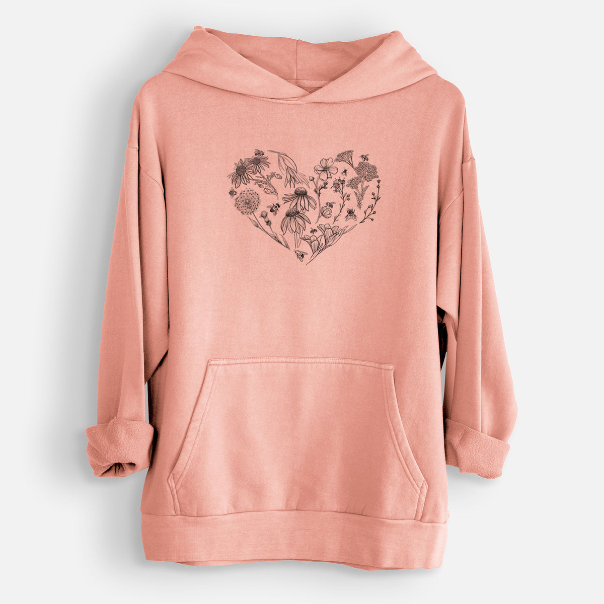 Heart Full of Blooms and Bees  - Urban Heavyweight Hoodie