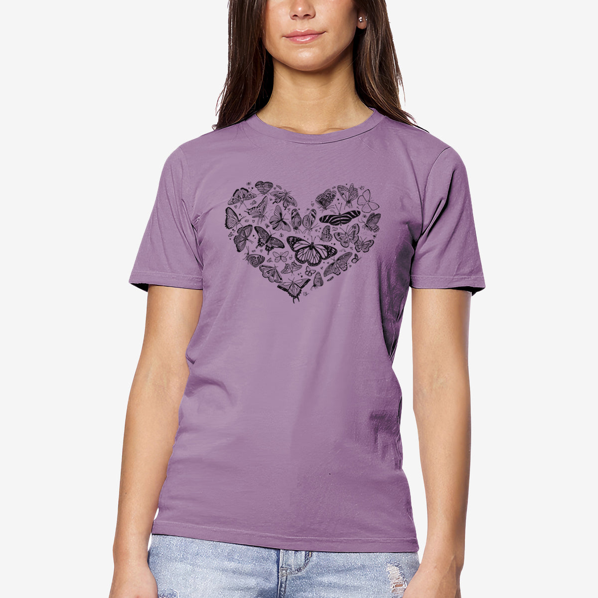 CLOSEOUT - Heart Full of Butterflies - Unisex Crewneck - Made in USA - 100% Organic Cotton