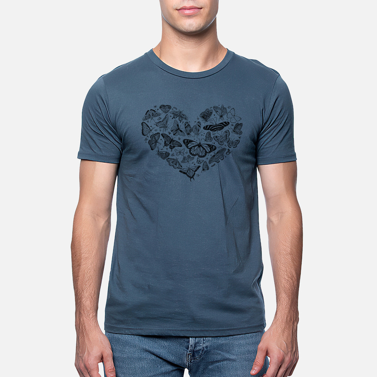 CLOSEOUT - Heart Full of Butterflies - Unisex Crewneck - Made in USA - 100% Organic Cotton