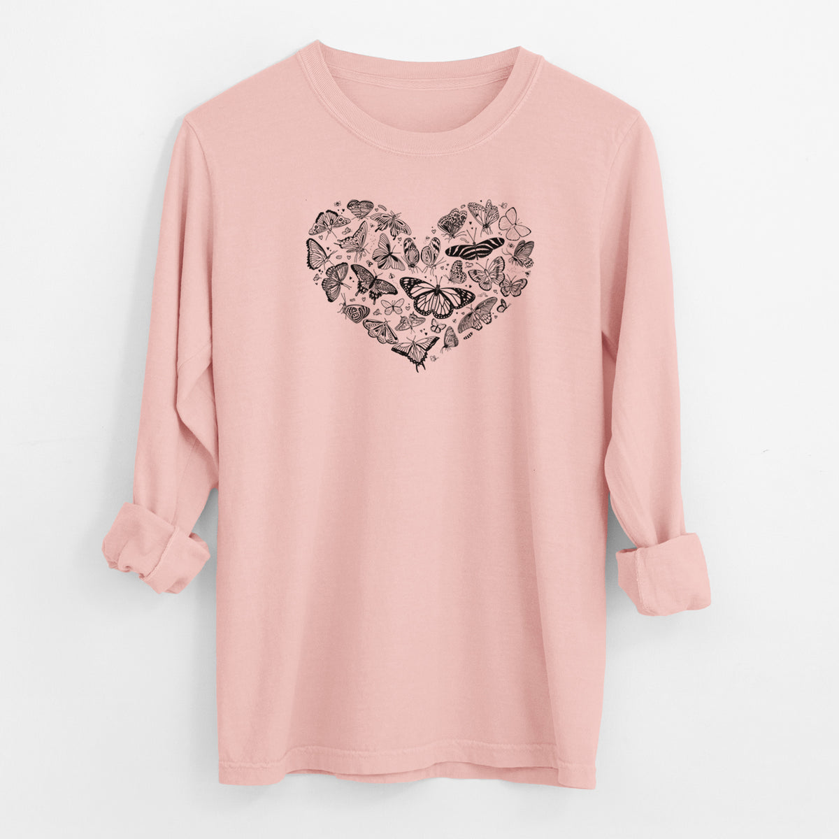 Heart Full of Butterflies - Men&#39;s Heavyweight 100% Cotton Long Sleeve