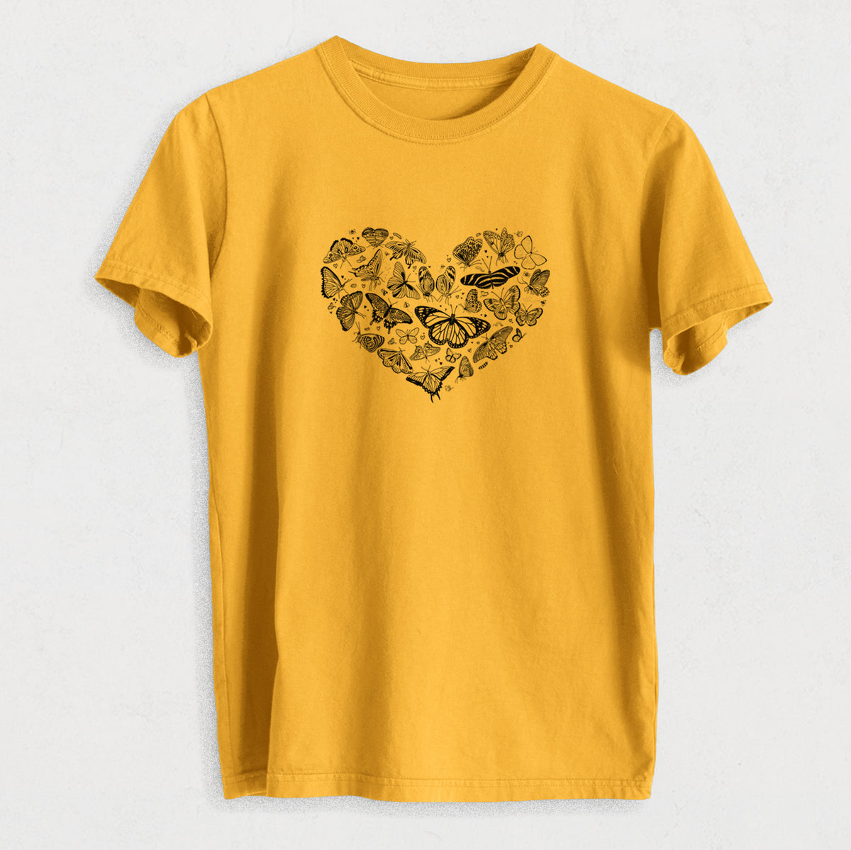 Heart Full of Butterflies - Heavyweight Men&#39;s 100% Organic Cotton Tee