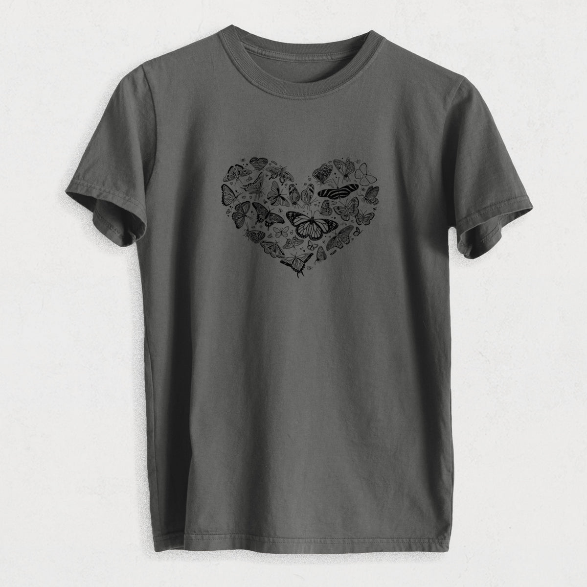 Heart Full of Butterflies - Heavyweight Men&#39;s 100% Organic Cotton Tee