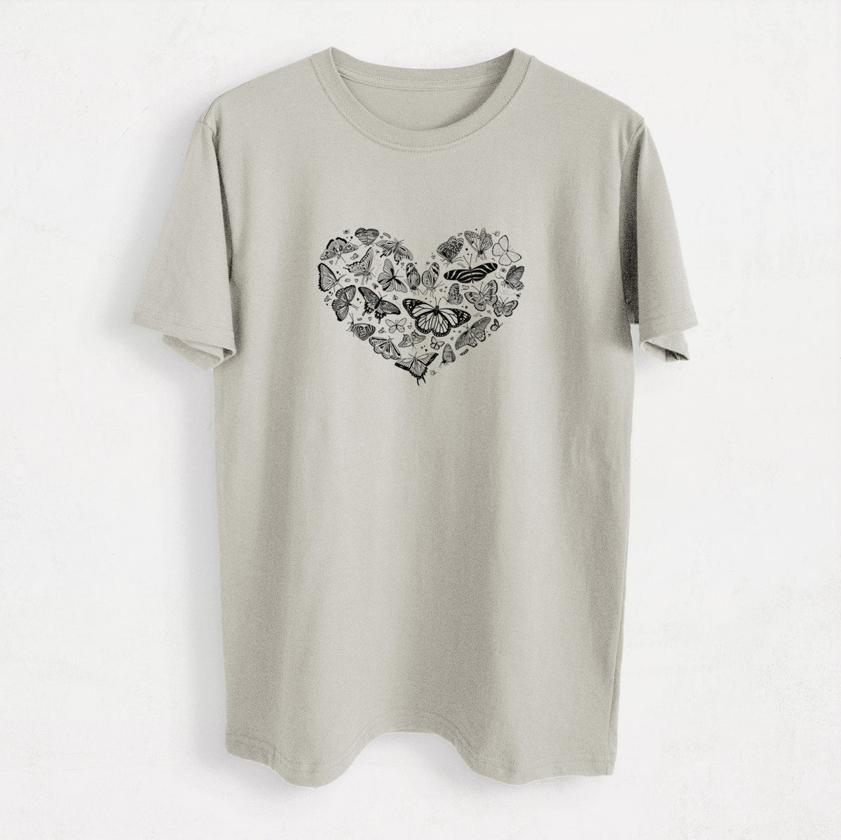 Heart Full of Butterflies - Heavyweight Men&#39;s 100% Organic Cotton Tee