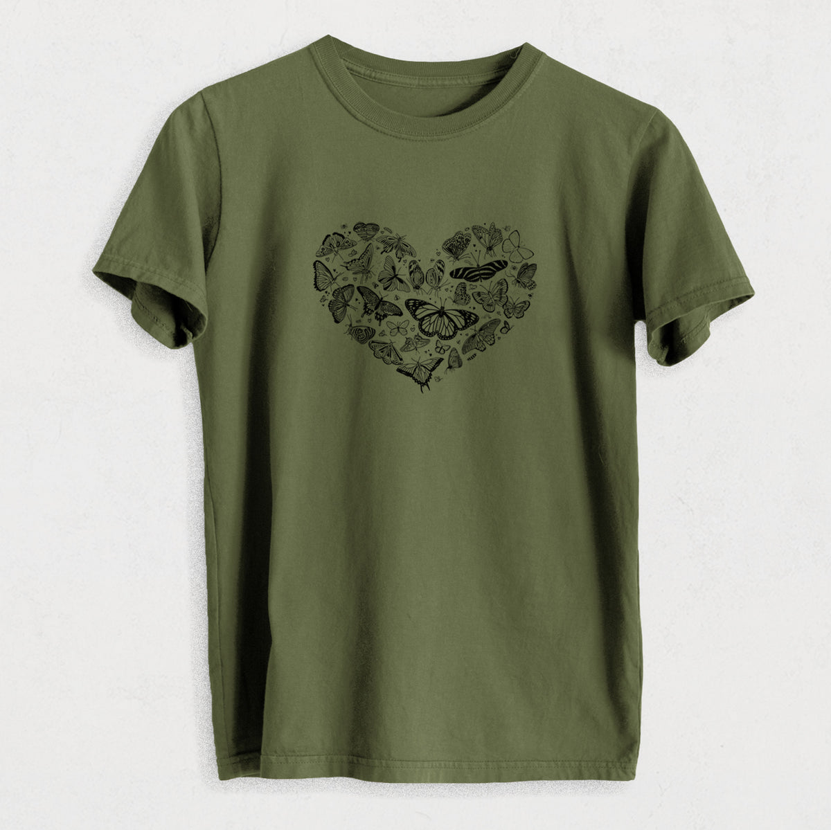 Heart Full of Butterflies - Heavyweight Men&#39;s 100% Organic Cotton Tee