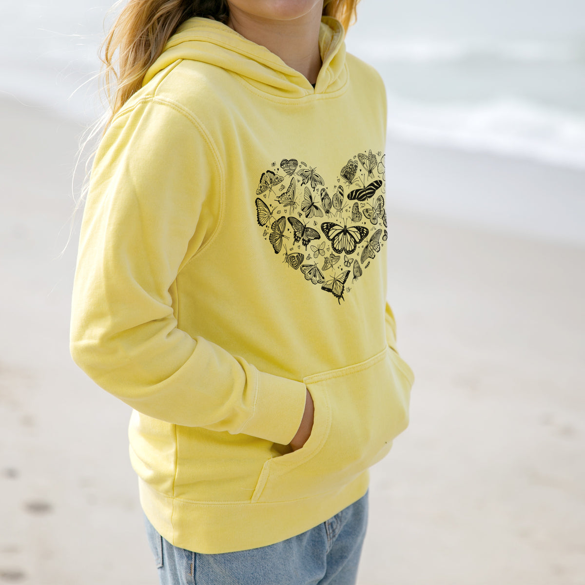 Heart Full of Butterflies - Youth Pigment Dyed Hoodie