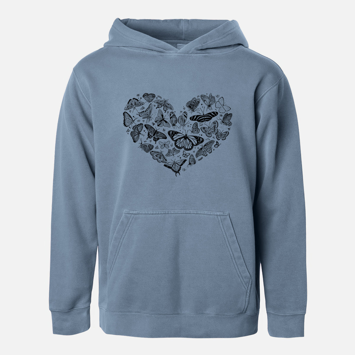Heart Full of Butterflies - Youth Pigment Dyed Hoodie