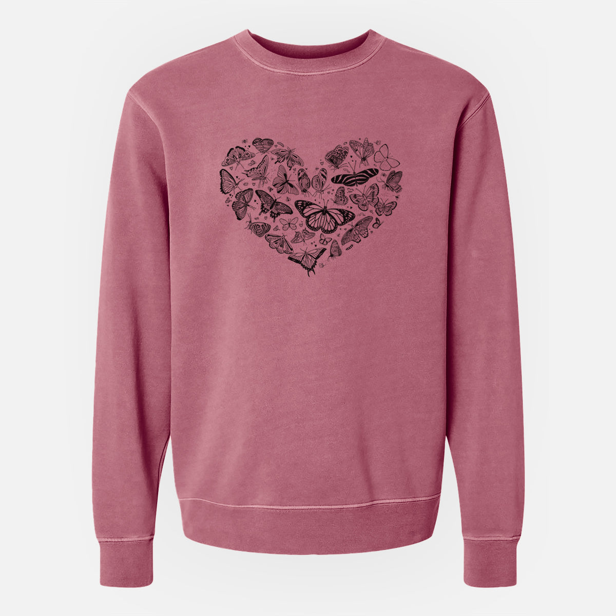 Heart Full of Butterflies - Unisex Pigment Dyed Crew Sweatshirt