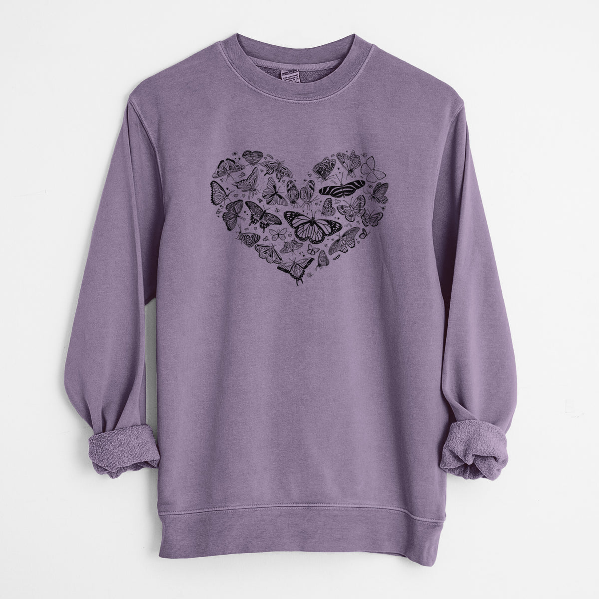 Heart Full of Butterflies - Unisex Pigment Dyed Crew Sweatshirt