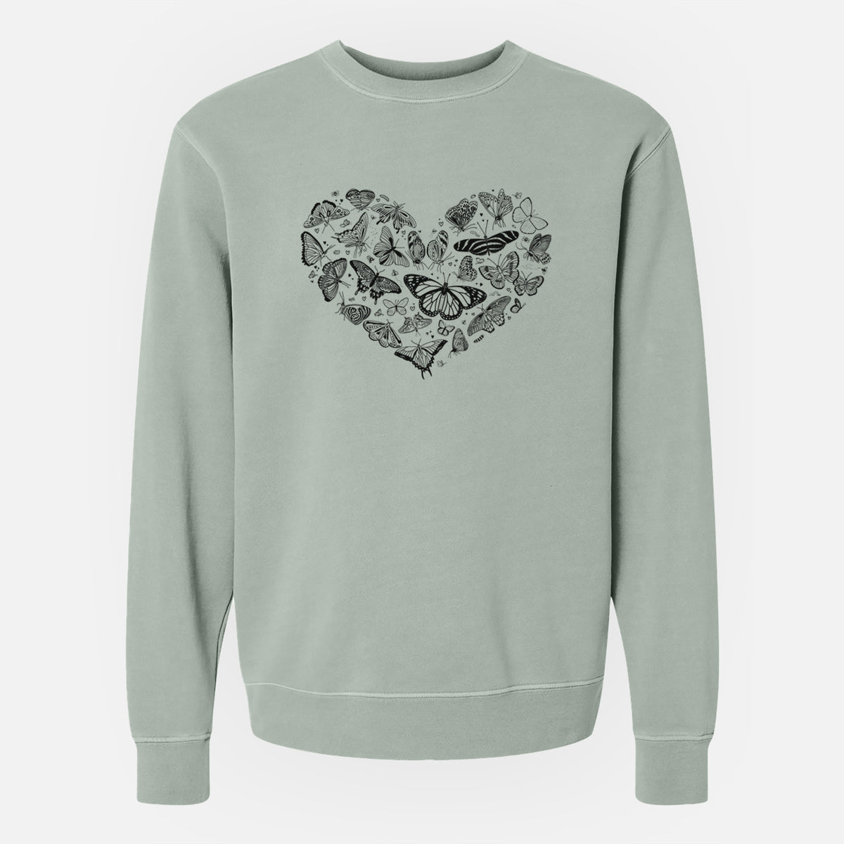 Heart Full of Butterflies - Unisex Pigment Dyed Crew Sweatshirt