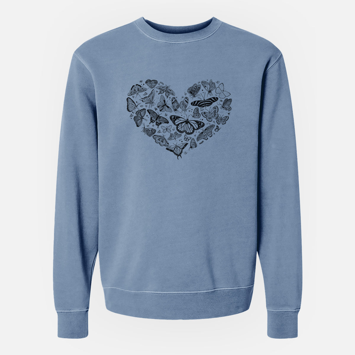 Heart Full of Butterflies - Unisex Pigment Dyed Crew Sweatshirt