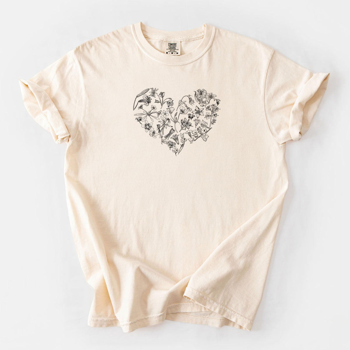 Heart Full of California Mountain Wildflowers - Unisex Comfort Colors Garment-Dyed Heavyweight T-shirt