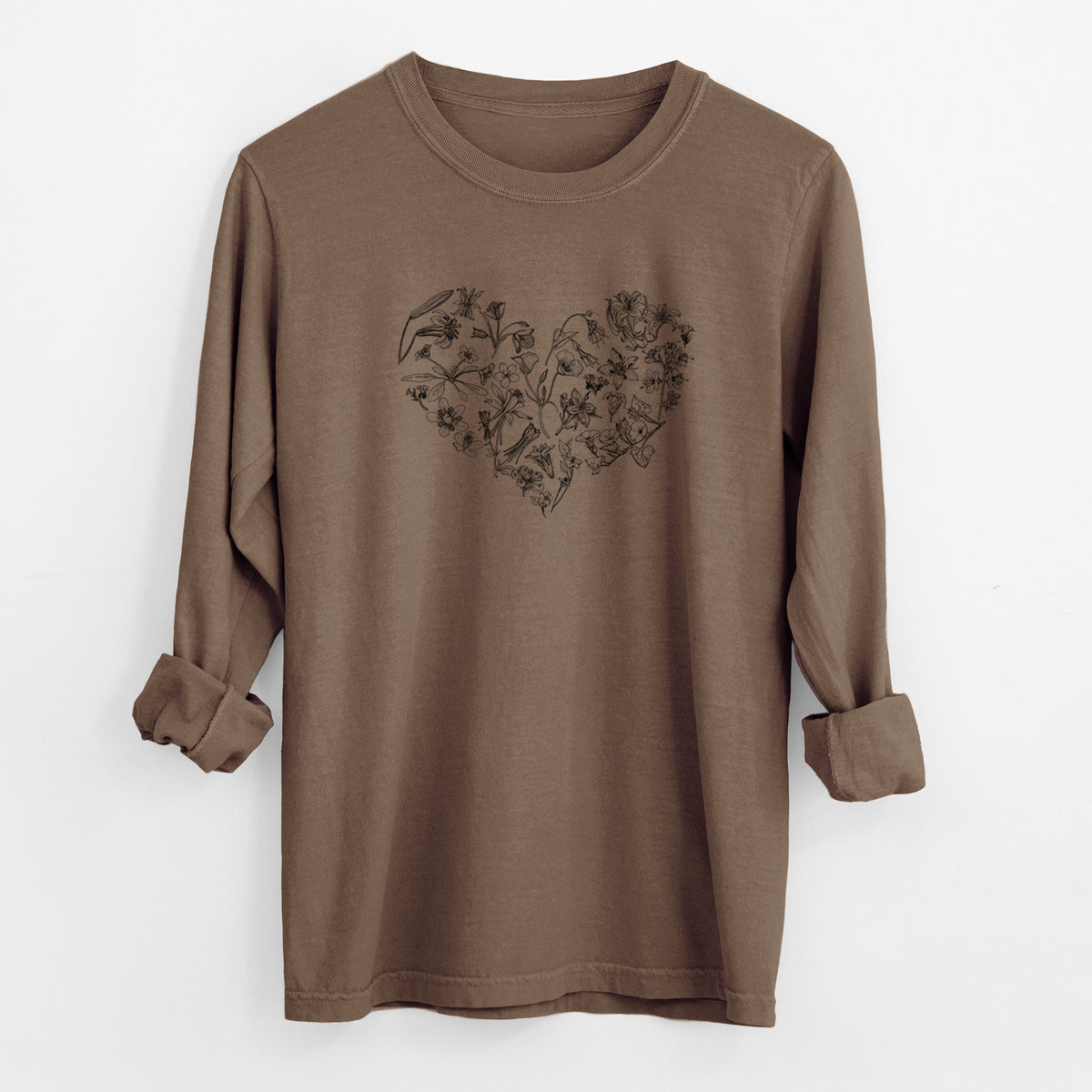 Heart Full of California Mountain Wildflowers - Unisex Comfort Colors 100% Cotton Long Sleeve