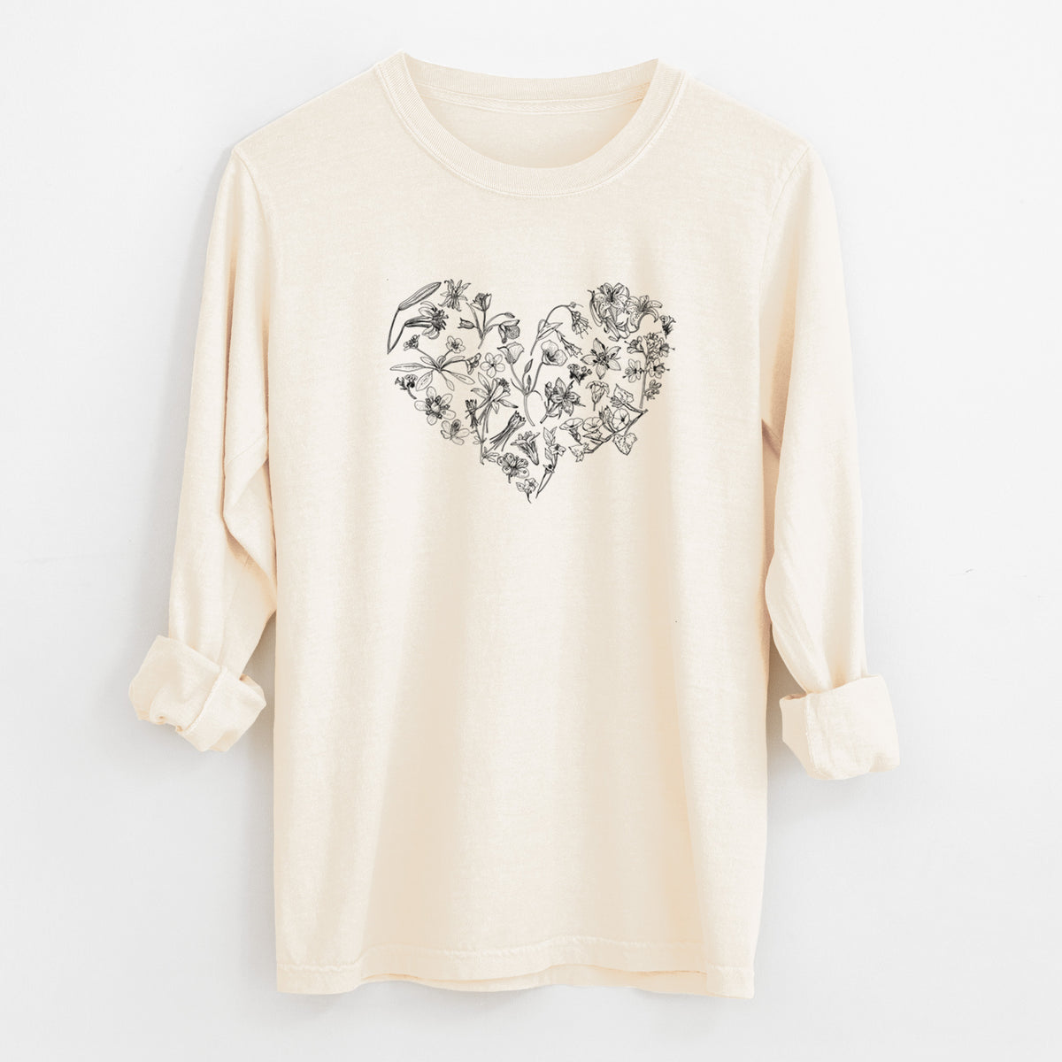 Heart Full of California Mountain Wildflowers - Unisex Comfort Colors 100% Cotton Long Sleeve