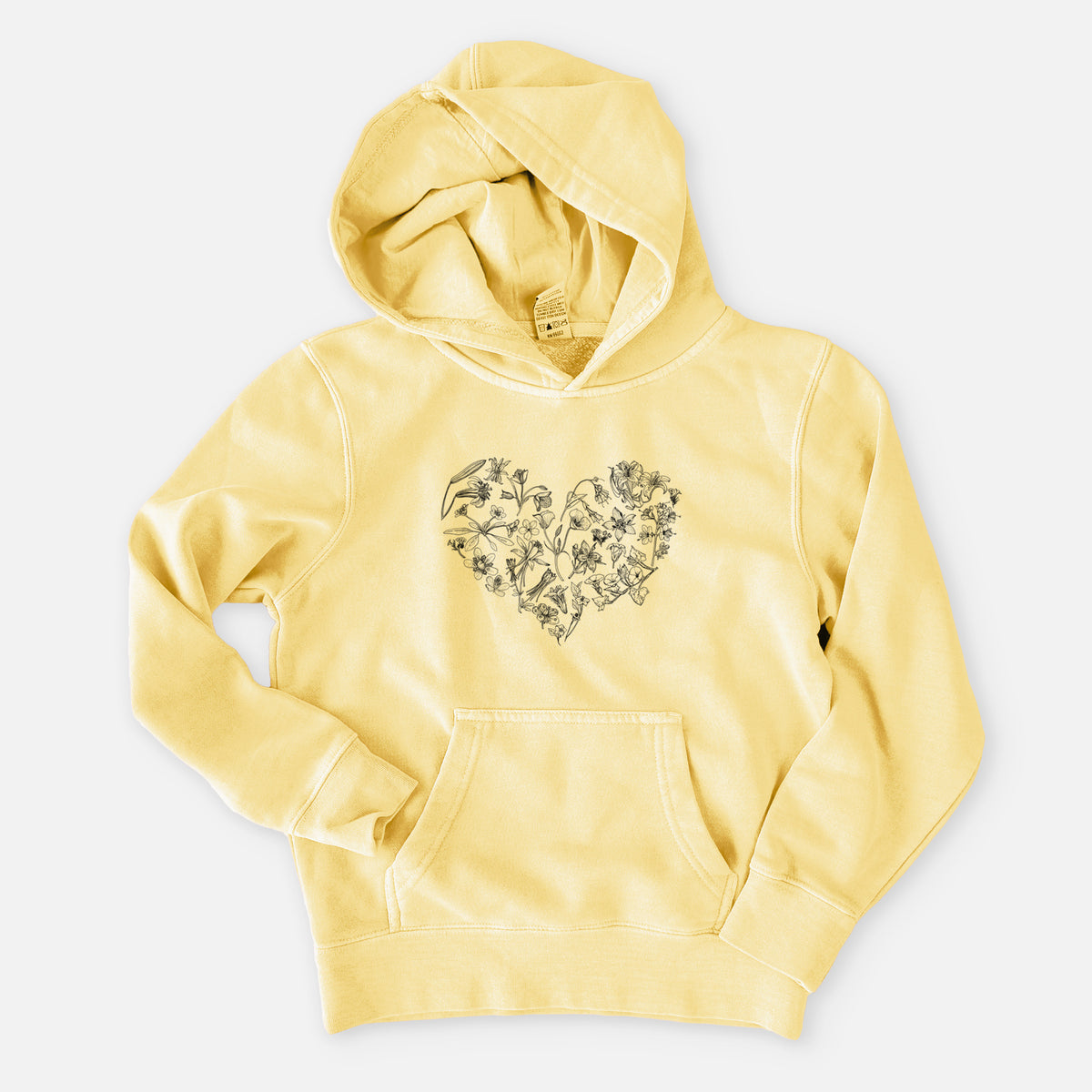 Heart Full of California Mountain Wildflowers - Youth Pigment Dyed Hoodie