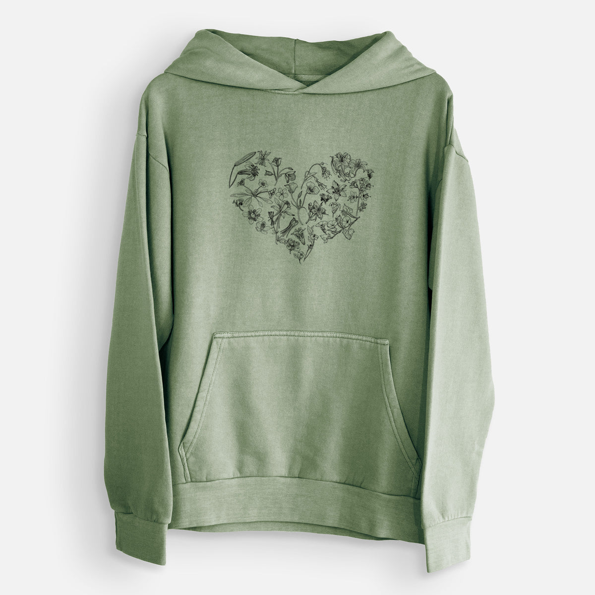 Heart Full of California Mountain Wildflowers  - Urban Heavyweight Hoodie