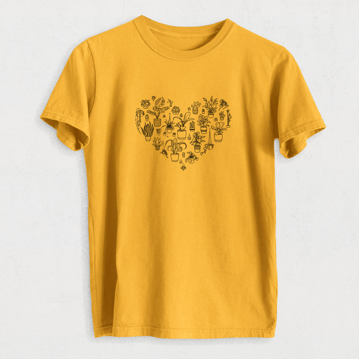 Heart Full of House Plants - Heavyweight Men&#39;s 100% Organic Cotton Tee