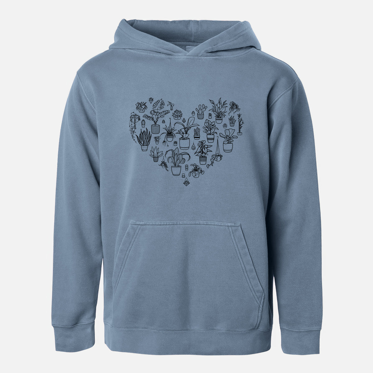 Heart Full of House Plants - Youth Pigment Dyed Hoodie