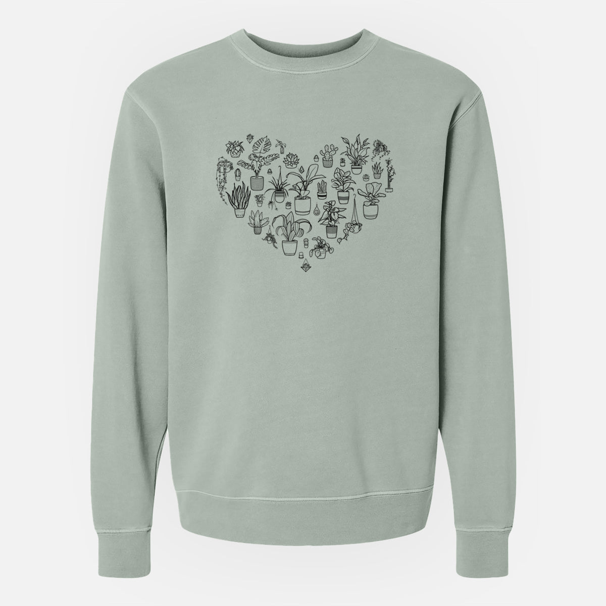 Heart Full of House Plants - Unisex Pigment Dyed Crew Sweatshirt