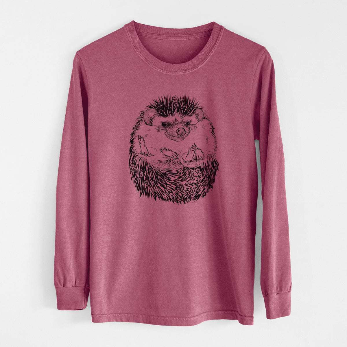 African Pygmy Hedgehog - Atelerix albiventris - Men&#39;s Heavyweight 100% Cotton Long Sleeve