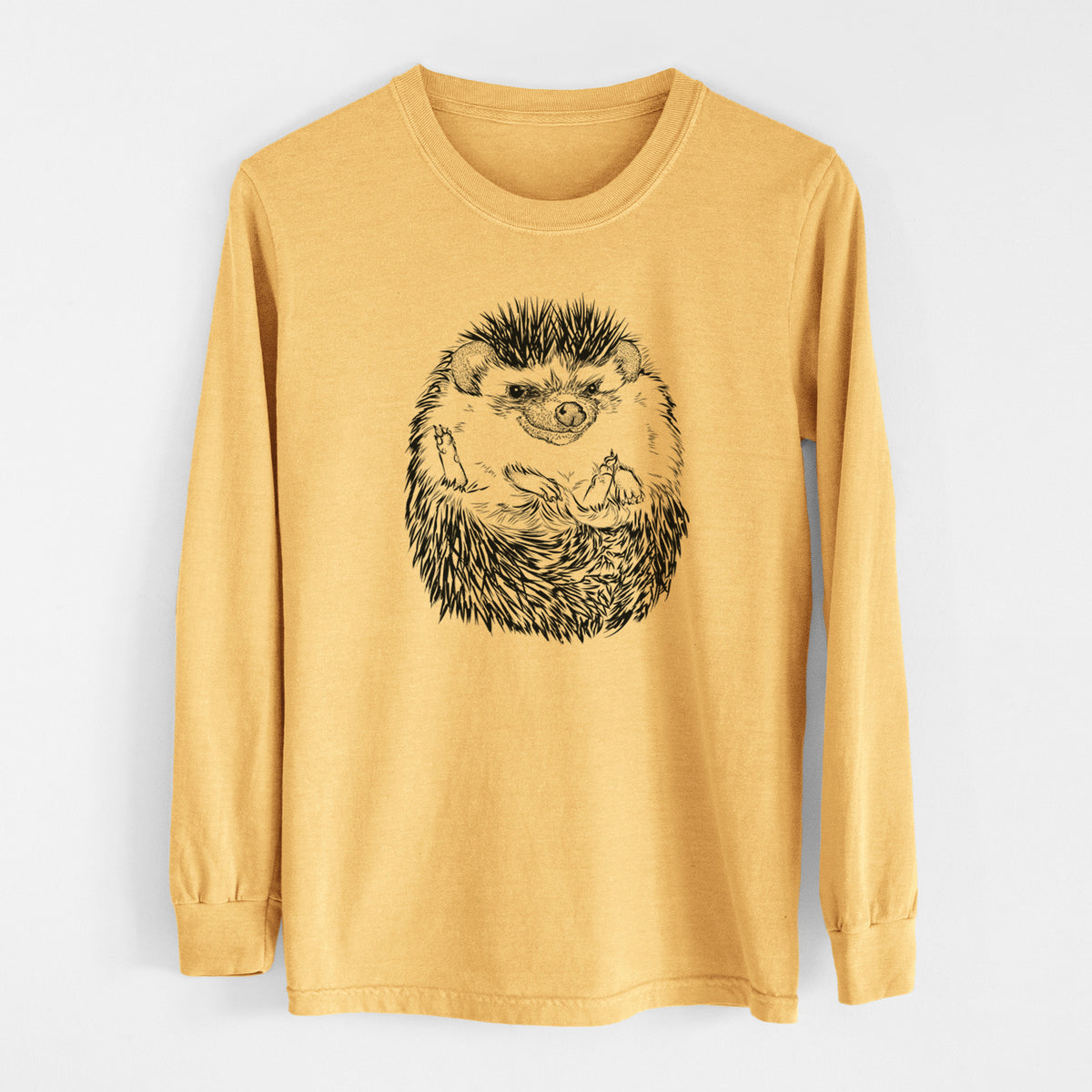 African Pygmy Hedgehog - Atelerix albiventris - Men&#39;s Heavyweight 100% Cotton Long Sleeve