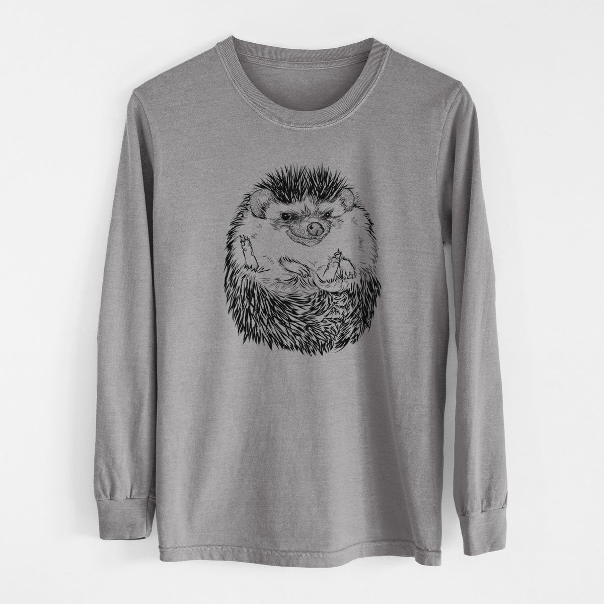 African Pygmy Hedgehog - Atelerix albiventris - Men&#39;s Heavyweight 100% Cotton Long Sleeve