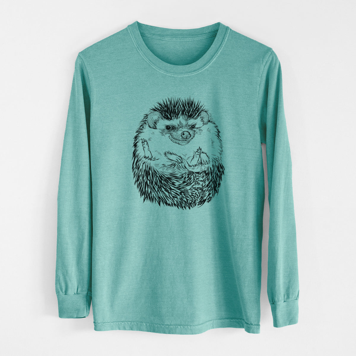 African Pygmy Hedgehog - Atelerix albiventris - Men&#39;s Heavyweight 100% Cotton Long Sleeve