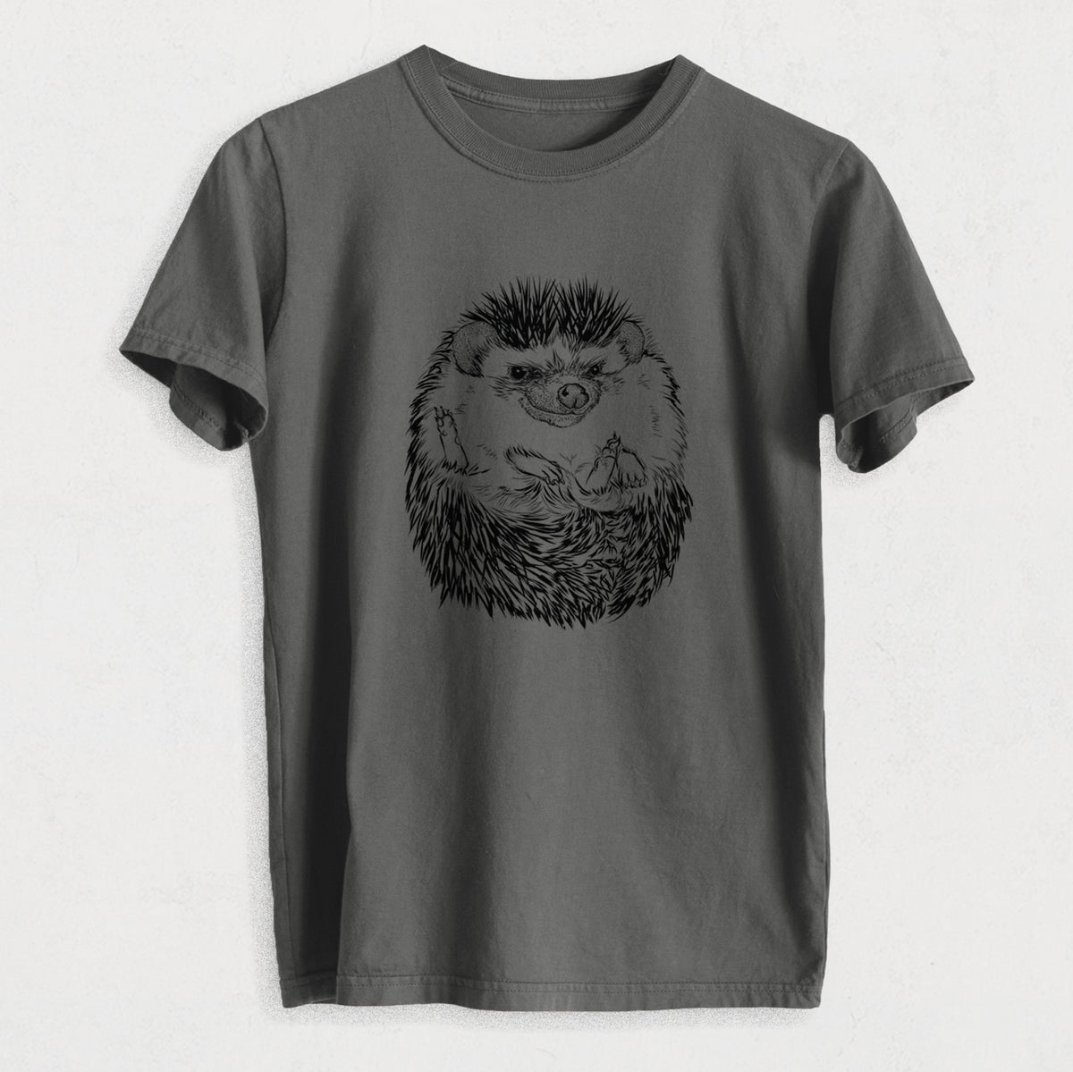 African Pygmy Hedgehog - Atelerix albiventris - Heavyweight Men&#39;s 100% Organic Cotton Tee