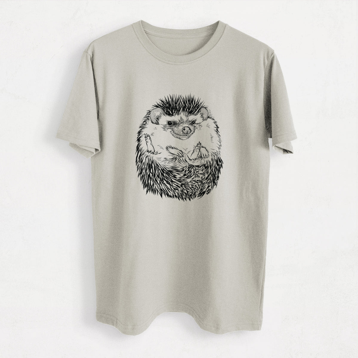 African Pygmy Hedgehog - Atelerix albiventris - Heavyweight Men&#39;s 100% Organic Cotton Tee