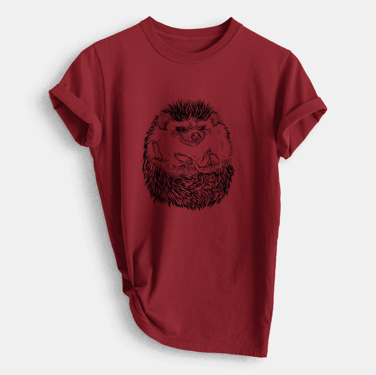 African Pygmy Hedgehog - Atelerix albiventris - Heavyweight Men&#39;s 100% Organic Cotton Tee