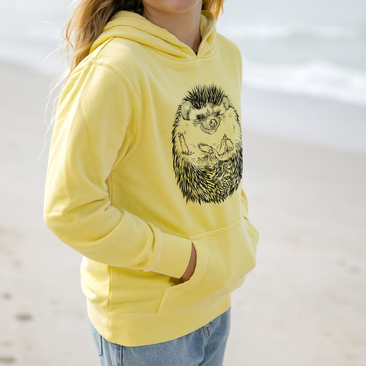 African Pygmy Hedgehog - Atelerix albiventris - Youth Pigment Dyed Hoodie