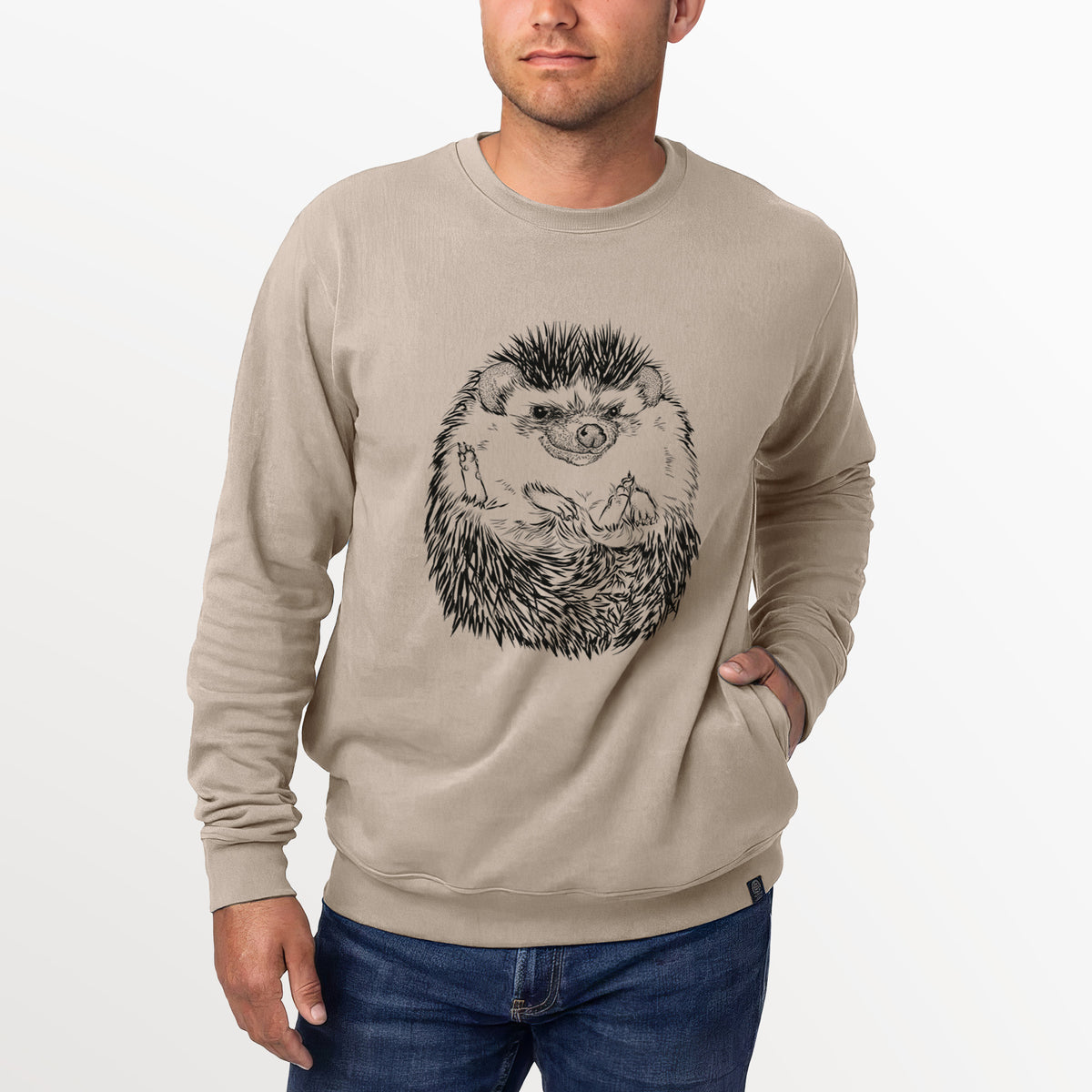 African Pygmy Hedgehog - Atelerix albiventris  - Unisex Reclaimed Crewneck Sweatshirt