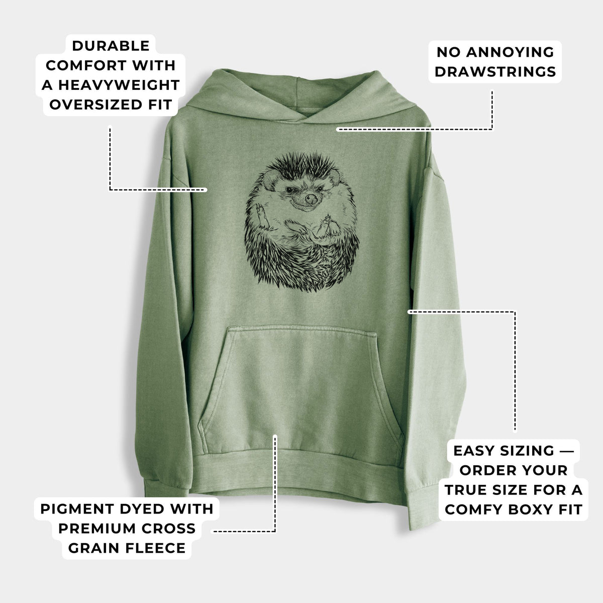 African Pygmy Hedgehog - Atelerix albiventris  - Urban Heavyweight Hoodie