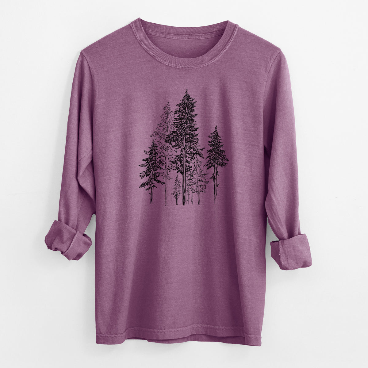 Hemlock Forest - Men&#39;s Heavyweight 100% Cotton Long Sleeve