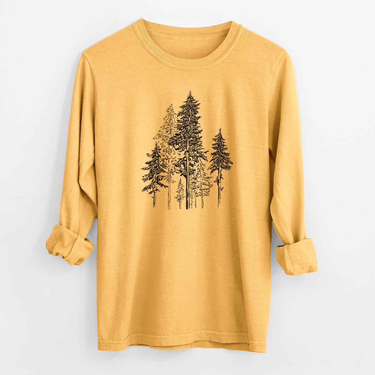 Hemlock Forest - Men&#39;s Heavyweight 100% Cotton Long Sleeve