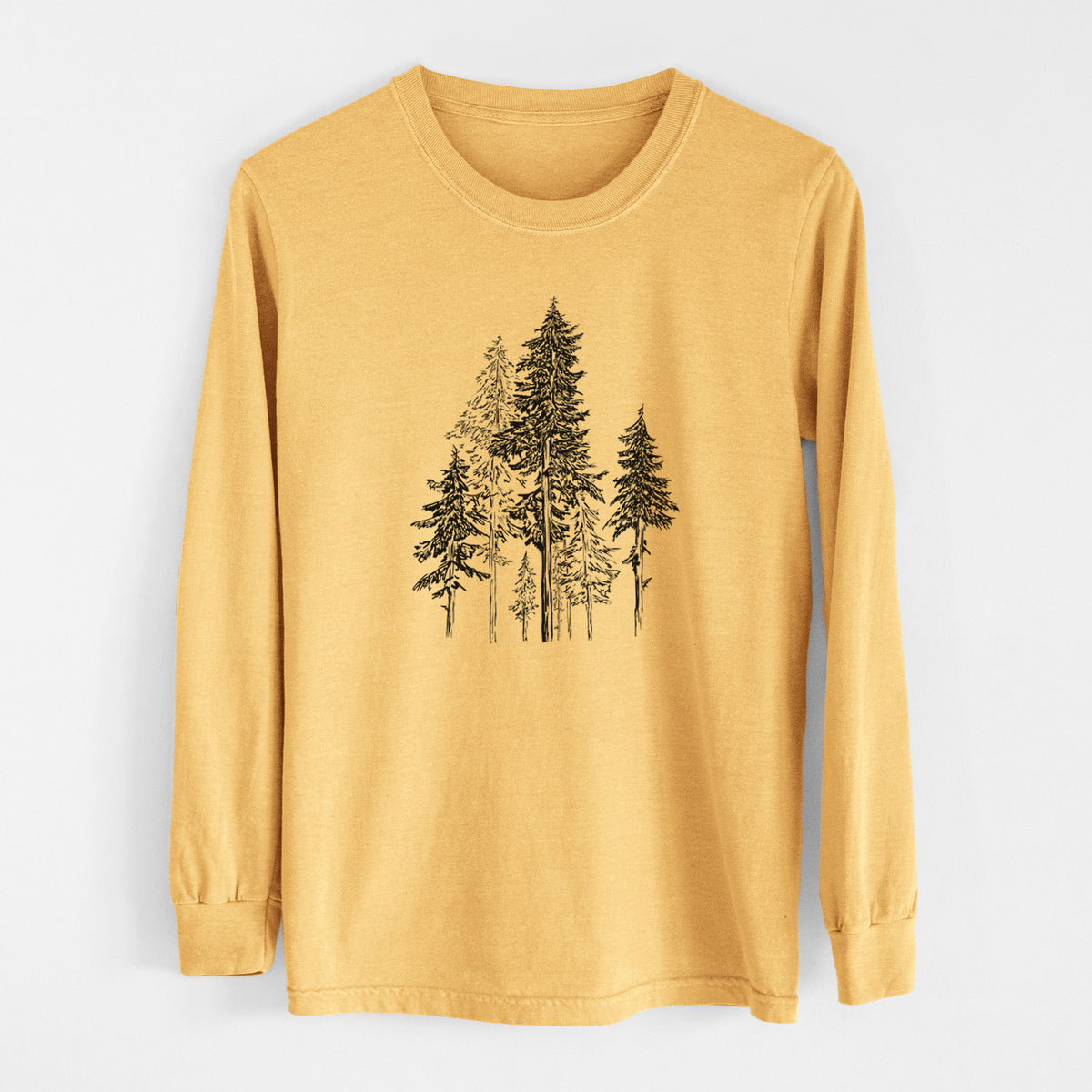 Hemlock Forest - Men&#39;s Heavyweight 100% Cotton Long Sleeve