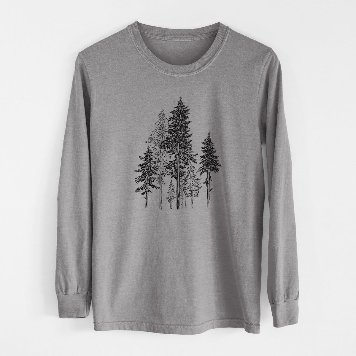 Hemlock Forest - Men&#39;s Heavyweight 100% Cotton Long Sleeve