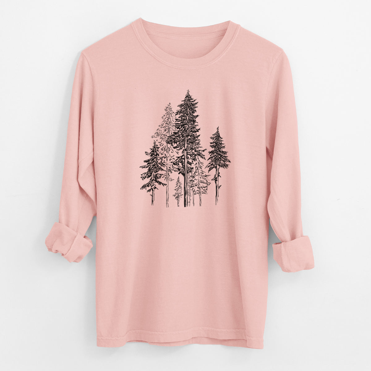 Hemlock Forest - Men&#39;s Heavyweight 100% Cotton Long Sleeve