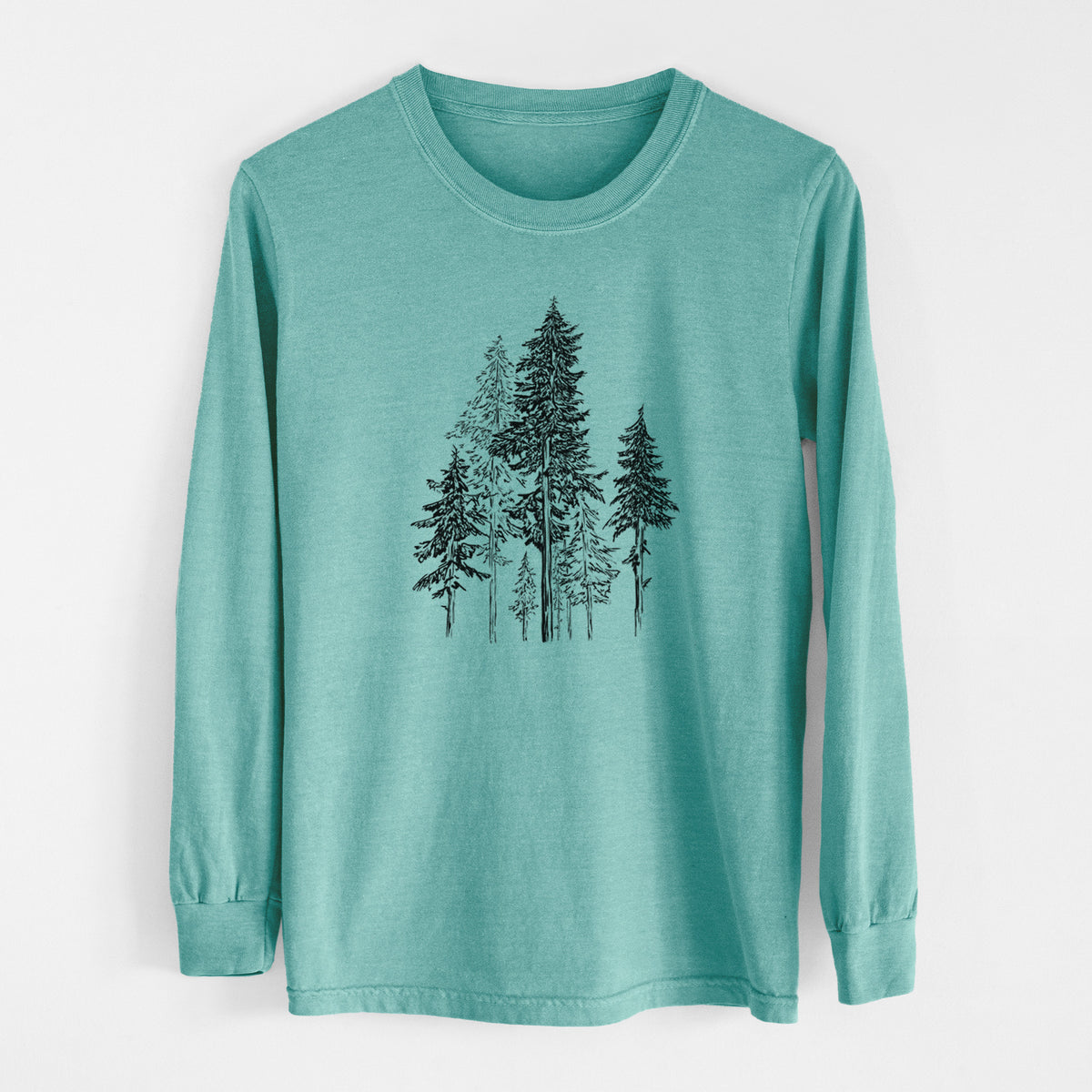 Hemlock Forest - Men&#39;s Heavyweight 100% Cotton Long Sleeve